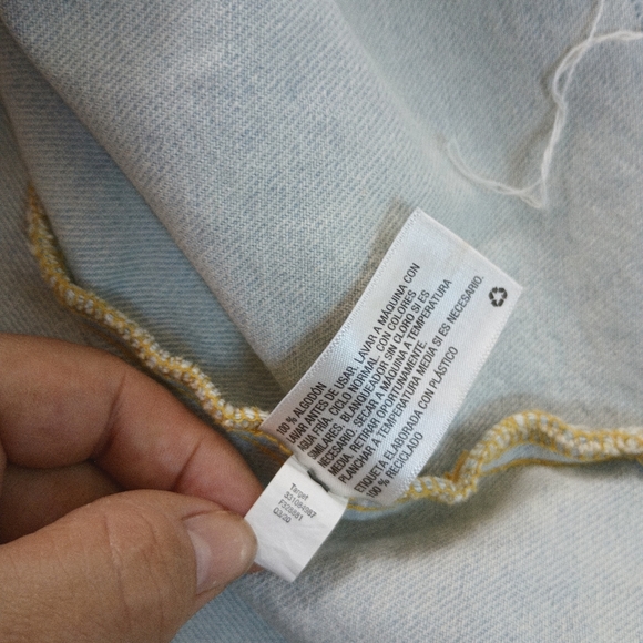 WILD Fable Pinafore Light Wash Distressed Denim Overalls Mini Dress Size XL - Picture 7 of 11